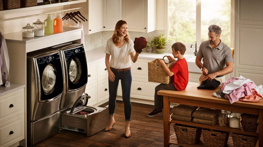 Family Doing Laundry